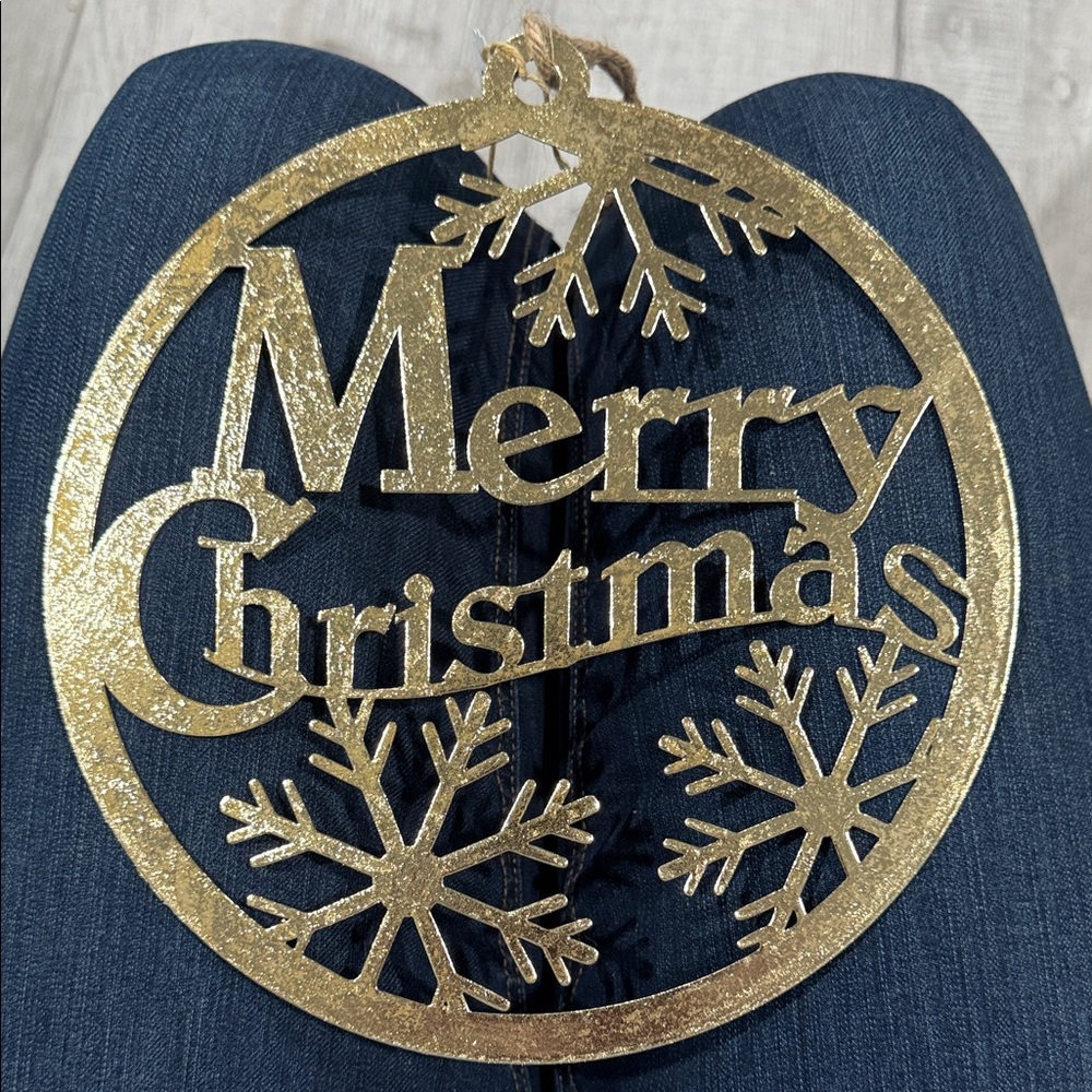 Gold Merry Christmas Ornament